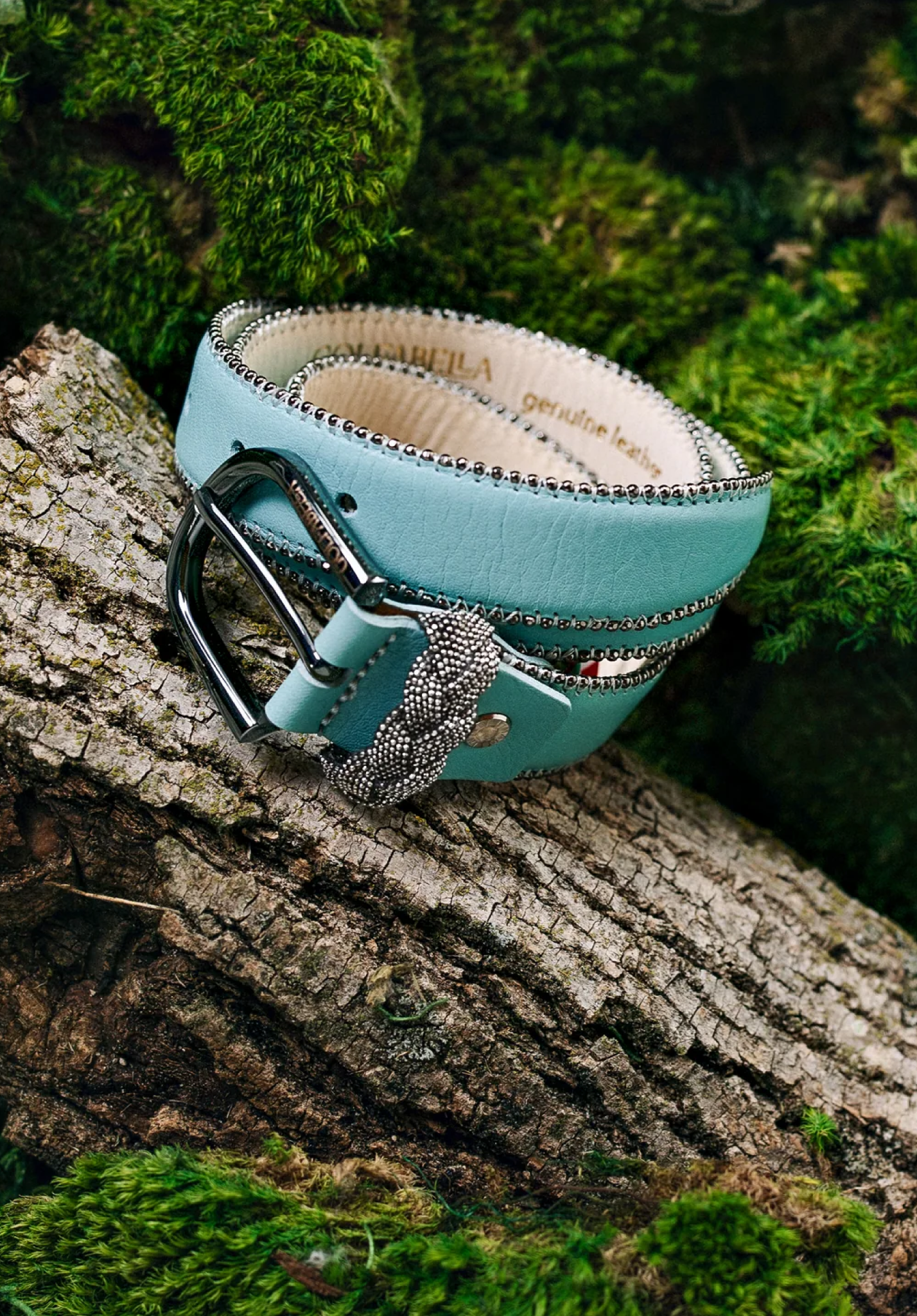VITA ELEGANTE LEATHER BELT - Aqua